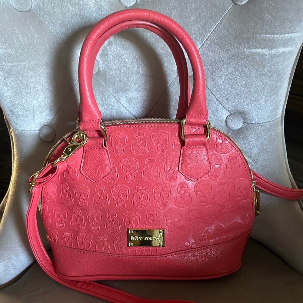 Pink skull Embossed Handbag